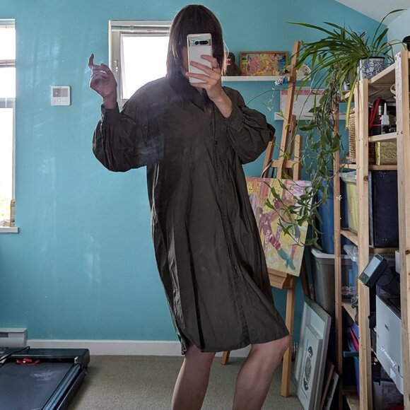 H&M khaki oversized dress, 100% cotton, size S - Picture 4 of 7